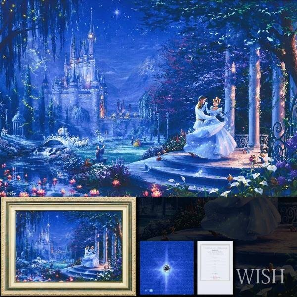 【真作】【WISH】トーマス・キンケード Thomas Kinkade「シンデレラ 星影のダンス(LW)」ジクレー キャンバス仕様 ◆ディズニー #24042117_画像1