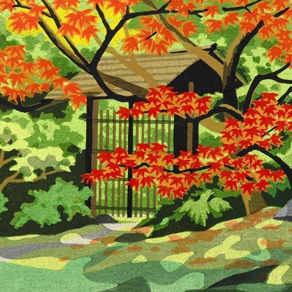 [ genuine work ][WISH]... Hara [ katsura tree spring .] woodblock print approximately 8 number 1993 year work autograph autograph 0 popular woodblock print house IDOGREEN American .. library other warehouse #24012361