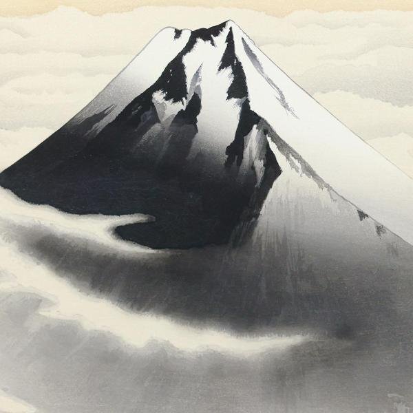 [ genuine work ][WISH] width mountain large .[ Mt Fuji ] woodblock print approximately 10 number proof seal 0 -ply writing .[.... map ] other Japanese picture ....#24043292