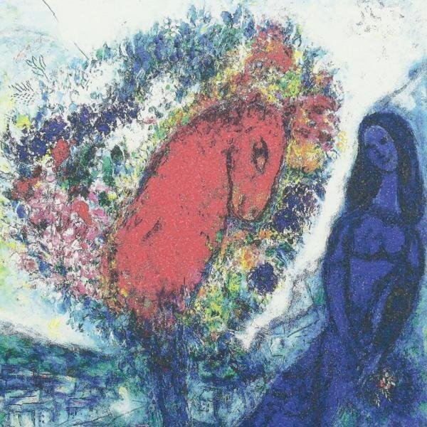 【真作】【WISH】マルク・シャガール Marc Chagall「St.Jeannet」ジクレー 直筆サイン 　　〇20世紀フランス巨匠 愛の画家 #24042804_画像4