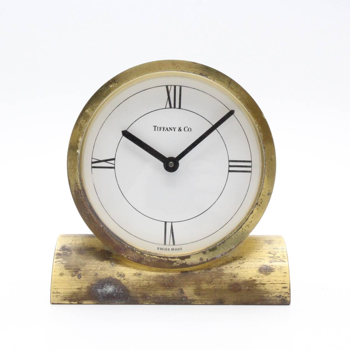 【TIFFANY&Co. ティファニー】 置時計 インテリア ゴールド ラウンド ホワイト文字盤 ヴィンテージの画像1