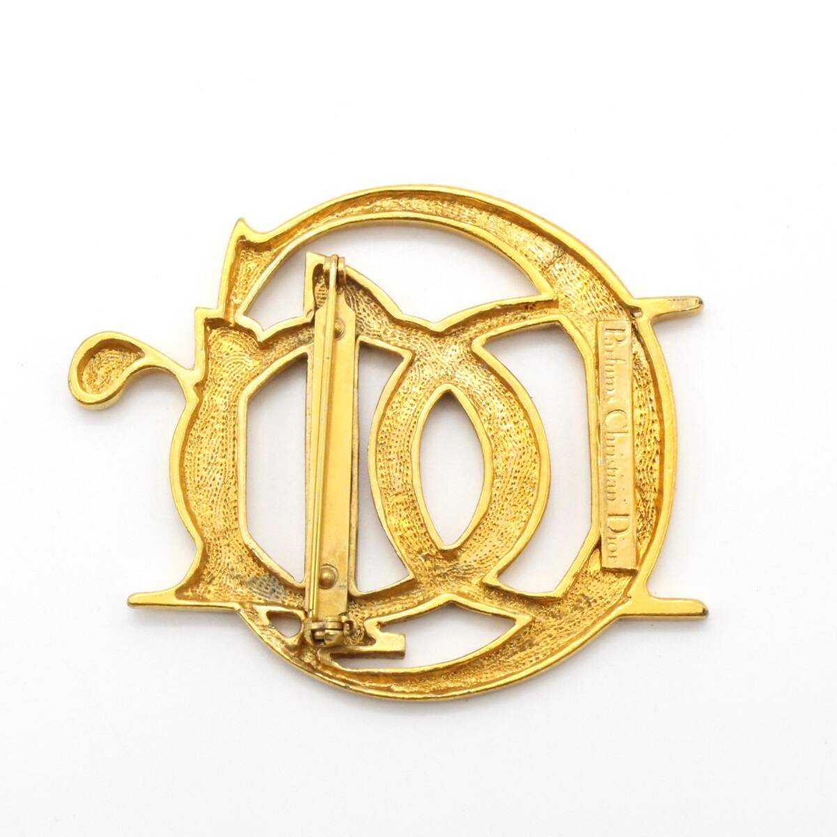 [Christian Dior Christian Dior ] Logo Gold brooch lady's brand accessory fashion accessories Vintage 