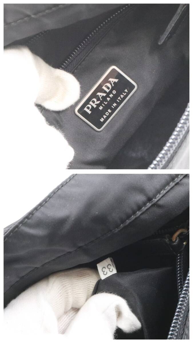 ★PRADA プラダ V218 テスートナイロン クロスボディ ショルダーバッグ 斜め掛けかばん レディース メンズ ブラック系の画像7