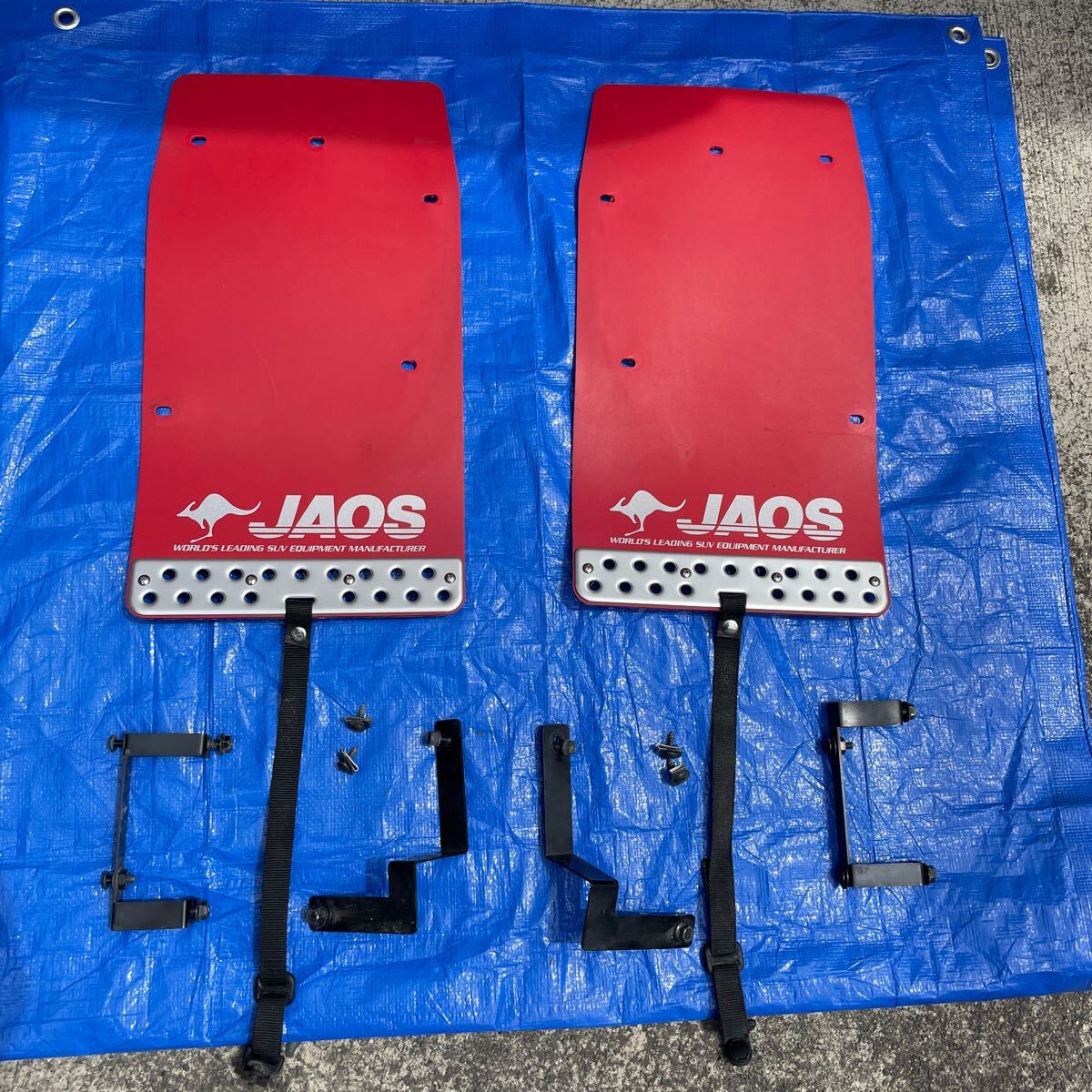 JAOS ジャオス B621201F+B621201R マッドガードIII 本体 フロント+リア 1台分セット トヨタ 200系 ハイエース用 カラー:レッド 1台分_画像2