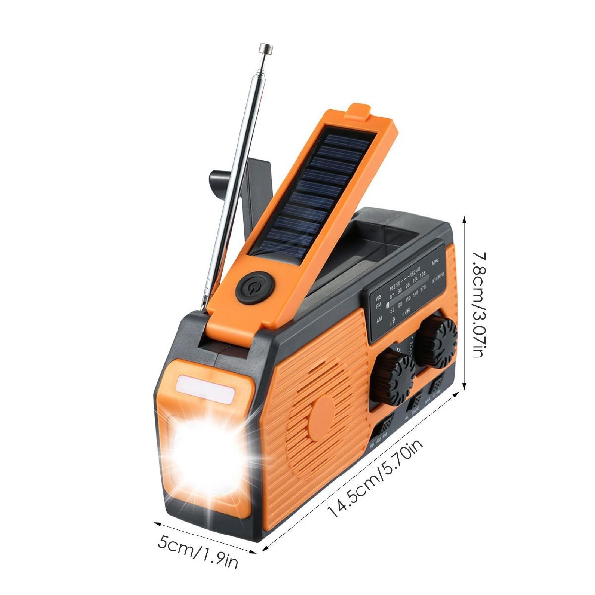  multifunction disaster prevention radio hand turning small size mobile waterproof high luminance flashlight radio USB charge AM/FM/NOAA weather radio camp earthquake tsunami 151 disaster prevention supplies 