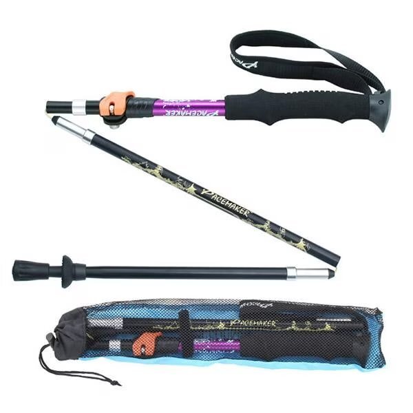  mountain climbing cane trekking paul (pole) folding mountain climbing stick storage case attaching mountain climbing stock high King paul (pole) super light weight ( total length 110-125cm)297