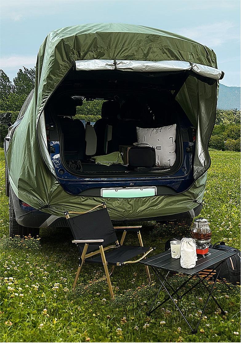 車中泊 車連結テント トランクテント キャンプ UVカット防水 耐風 簡単設置 キャンプ アウトドア 迷彩柄 205mc_画像2