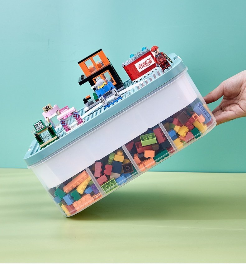 収納ボックス 3層式 おもちゃ 収納 レゴ ブロック 収納 ケース レゴ 収納ケース 仕切り キッズ お片付け ブロック 593or（グリーン）_画像6