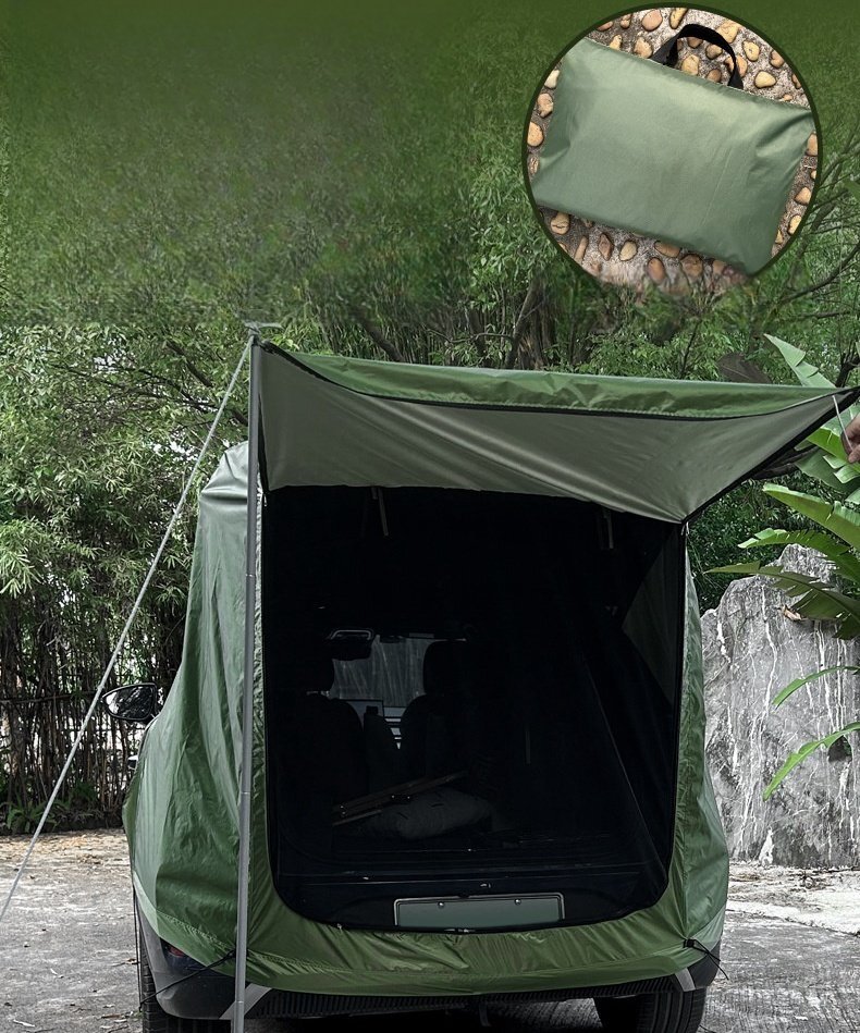 車中泊 車連結テント トランクテント キャンプ UVカット防水 耐風 簡単設置 キャンプ アウトドア 迷彩柄 205mc_画像6