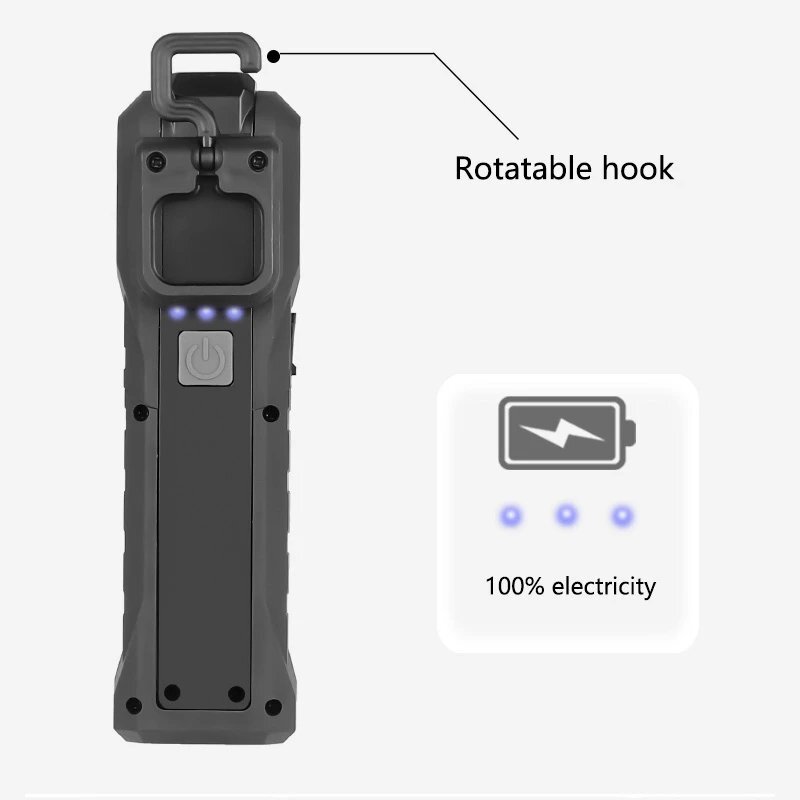 充電式 LEDワークライト ハンドライト ランタン 底面マグネット フック付き 673_画像5