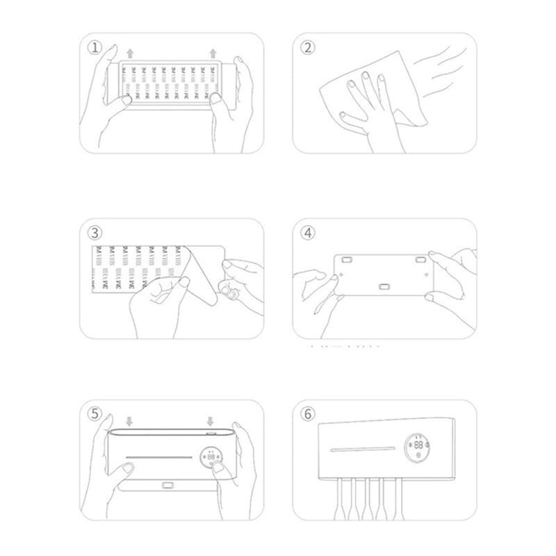 歯ブラシ除菌器 壁掛け UVC紫外線滅菌 USB充電 パンチフリー設置 電動歯ブラシ収納（ホワイト）217wt_画像9