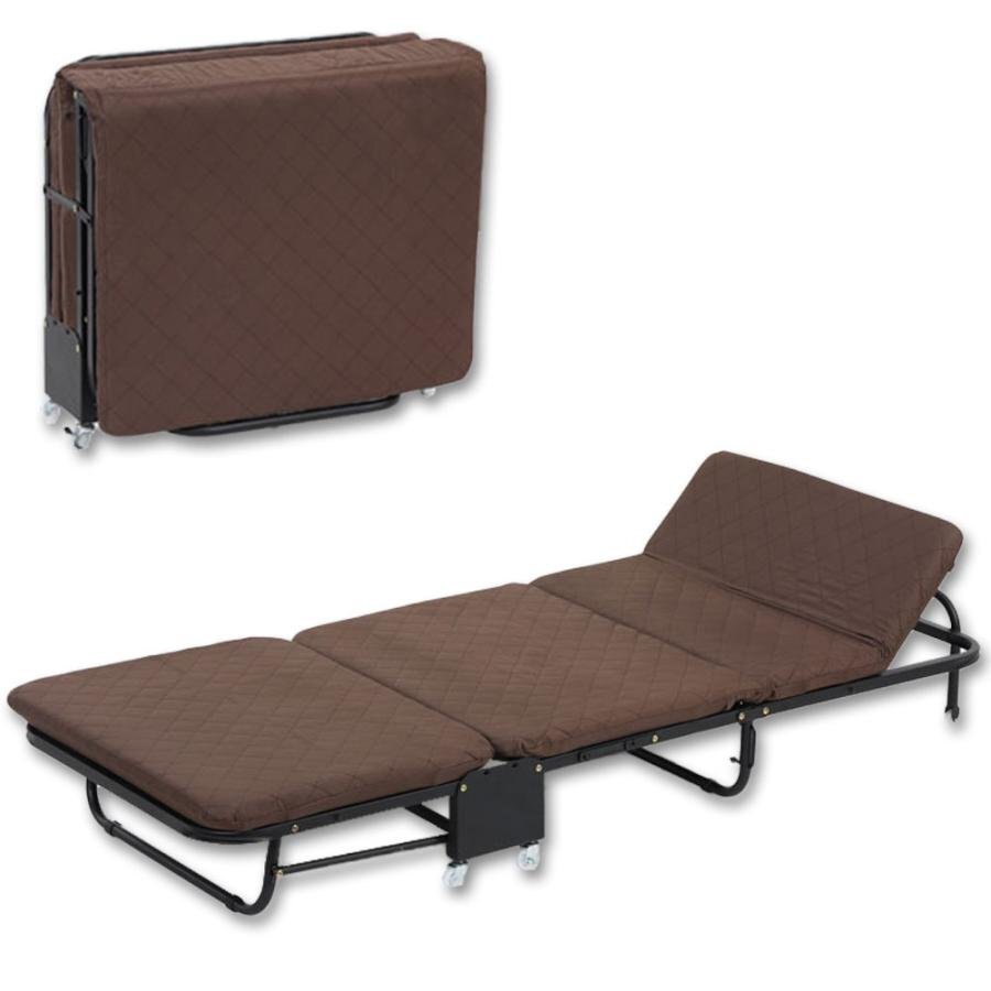  одиночная кровать складной 5 -ступенчатый раскладной диван - bed уход с роликами . сборка простой Brown 630