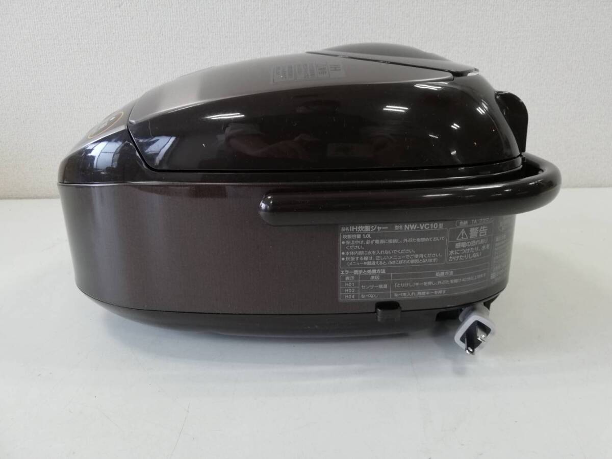 【す78】NW-VC10 ZOJIRUSI 象印 IH 炊飯器 炊飯ジャー 2023年製 通電確認済み 動作品の画像4