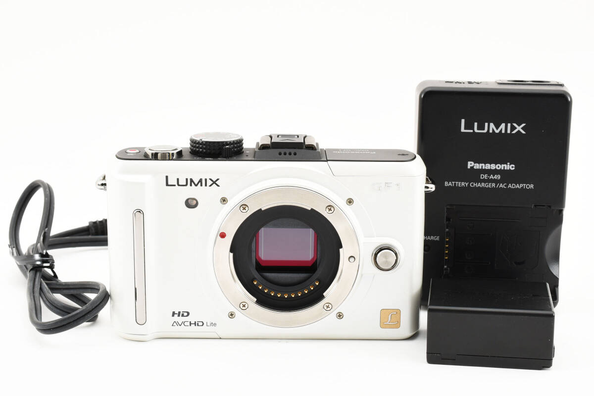 【動作良好品★】充電器&チャージャー付属★ Panasonic パナソニック LUMIX DMC-GF1 ホワイト 白 #M10391_画像1