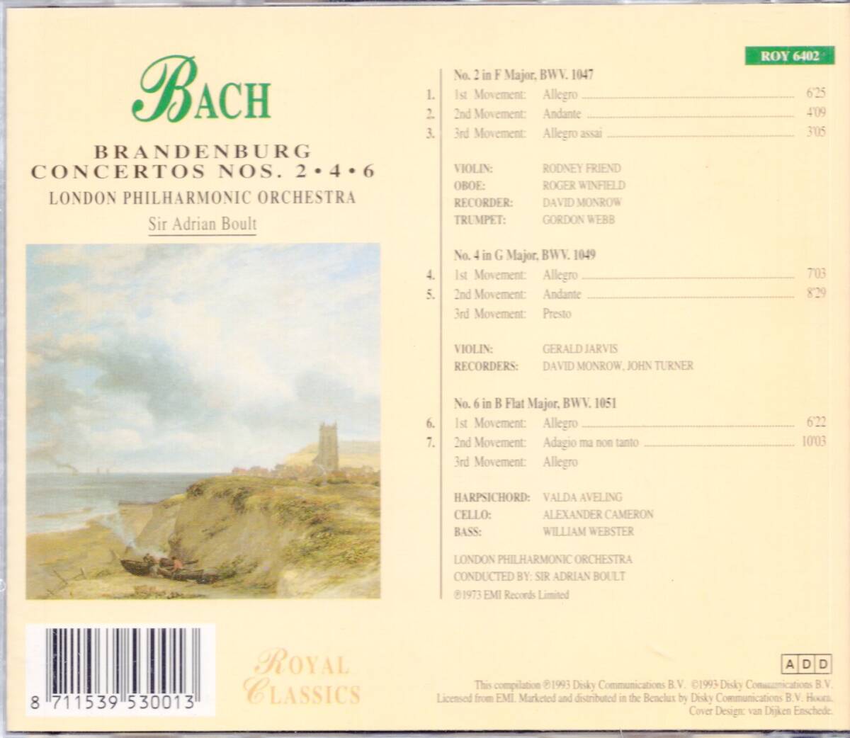 b159   J.S.バッハ：ブランデンブルク協奏曲第2番、4番、6番／FRIEND 他の画像2