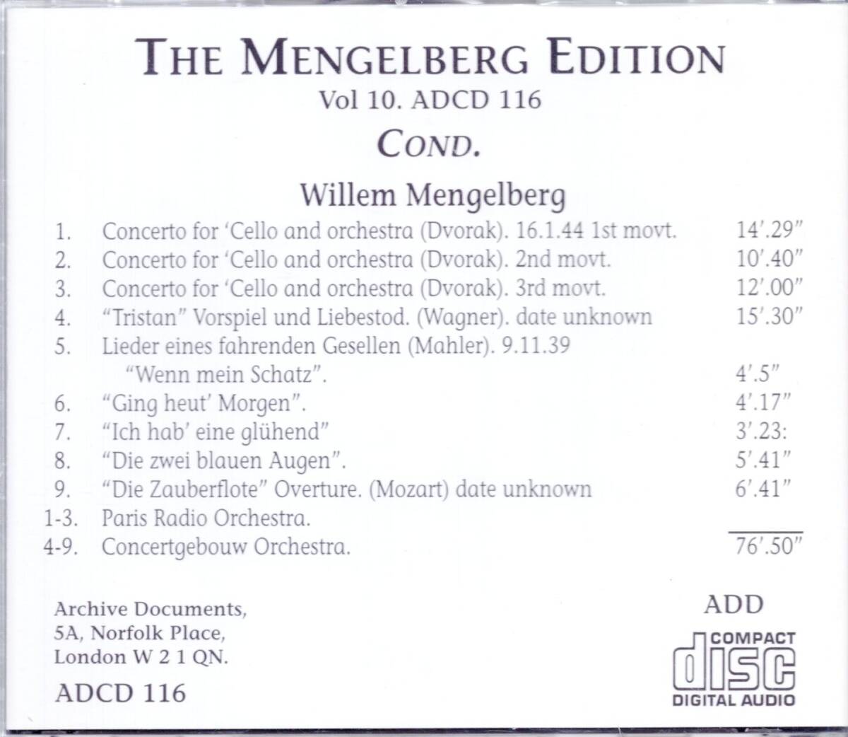 pC168 メンゲルベルク：THE MENGELBERG EDITION Vol.10 の画像2