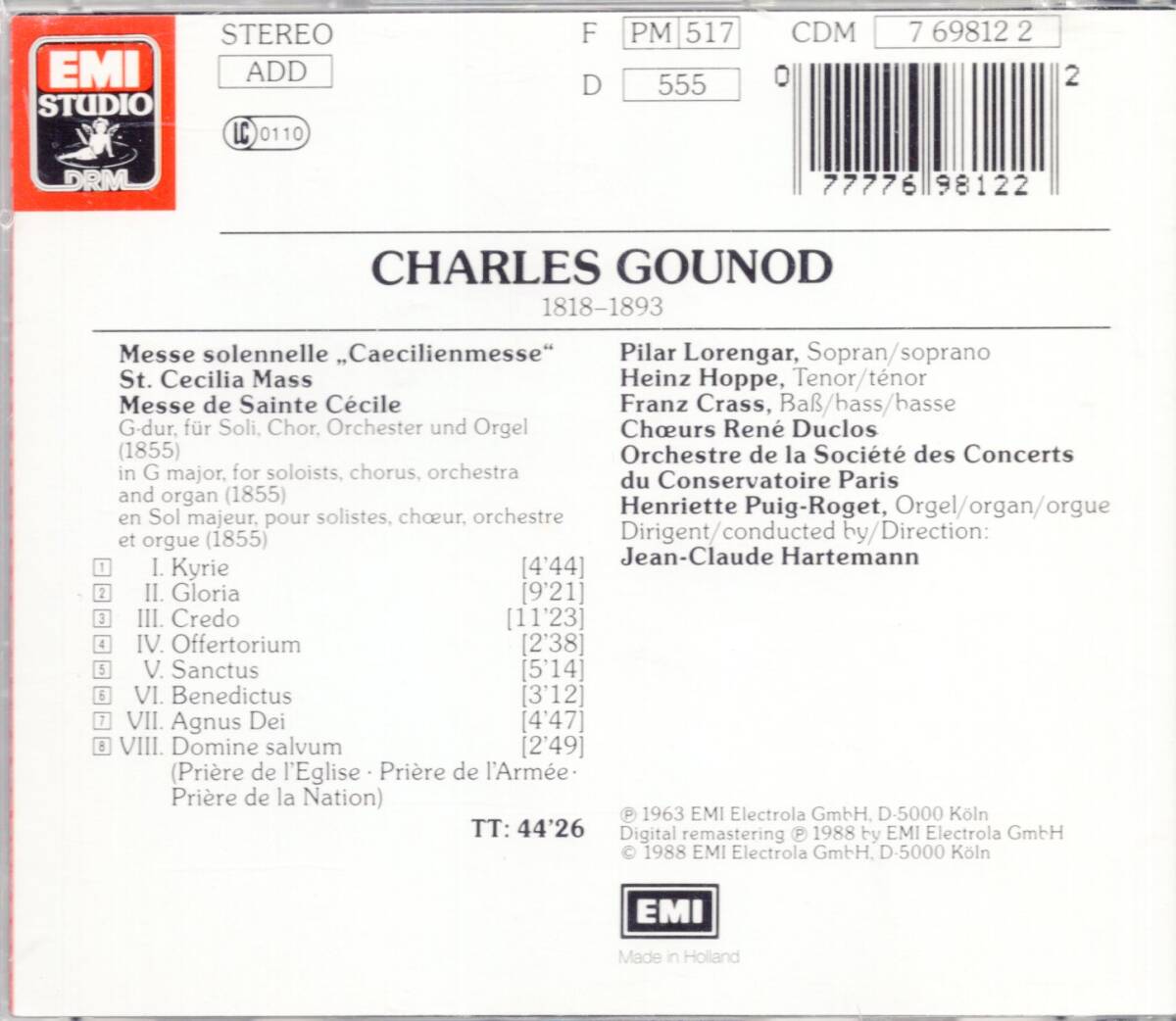 a579　　　GOUNOD:CECILIA MASS /HARTEMANN_画像2