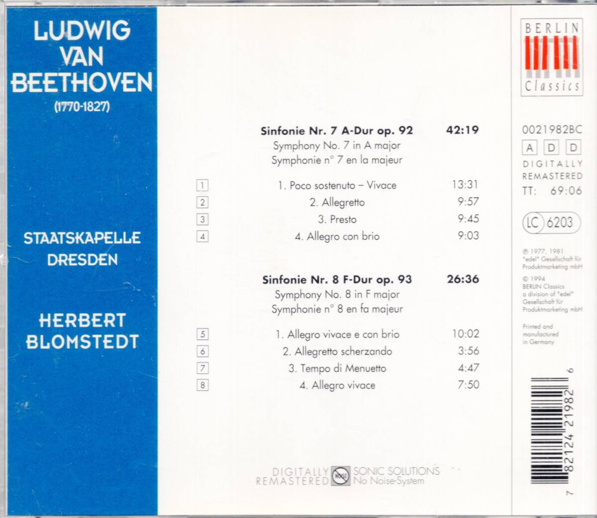 pc5　　　ベートーヴェン：交響曲第7番＆8番／ブロムシュテット_画像2