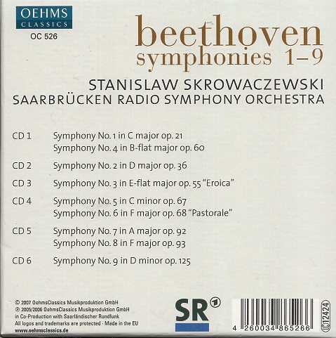 ベートーヴェン：交響曲全集/スクロヴァチエフスキ指揮（６CD)_画像2