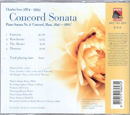 Ives: Piano Sonata No2 "Concord"/Bojan Gorisekの画像2