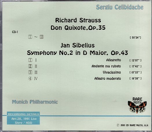 R・シュトラウス：ドン・キホーテ、シベリウス：交響曲第２番/チェリビダッケ＆ミュンヘン・フィル（２CD)の画像2