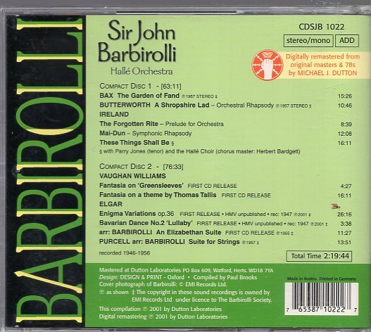 バルビローリ～イギリス音楽集（２CD)_画像2
