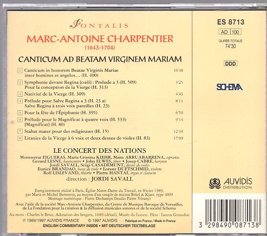 Marc-Antoine Charpentier - Le Concert Des Nations, Jordi Savall Canticum Ad Beatam Virginem Mariamの画像2