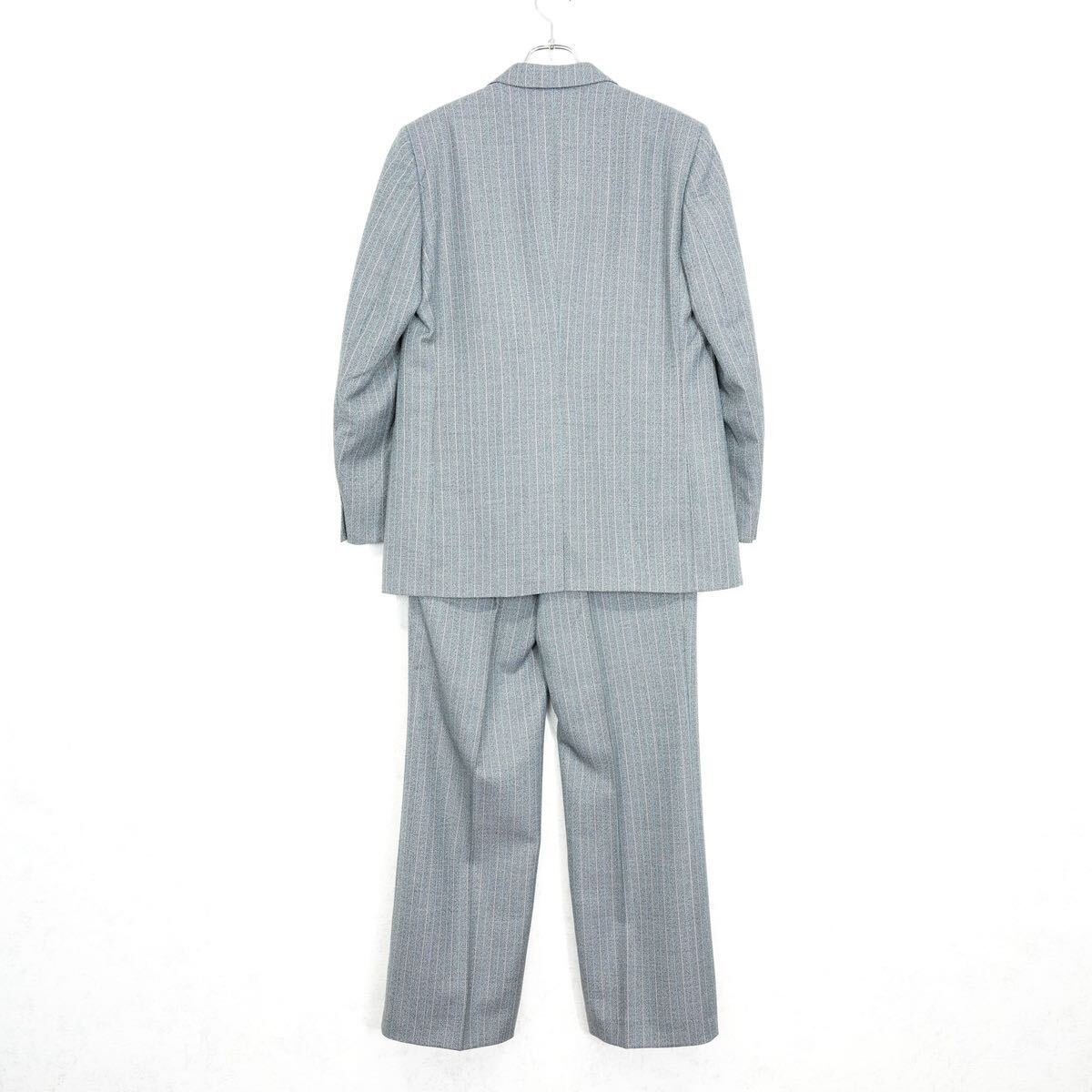 EU VINTAGE TREVIRA STRIPE PATTERNED DESIGN WOOL SET UP SUIT/ Europe б/у одежда полоса рисунок дизайн шерсть выставить костюм 