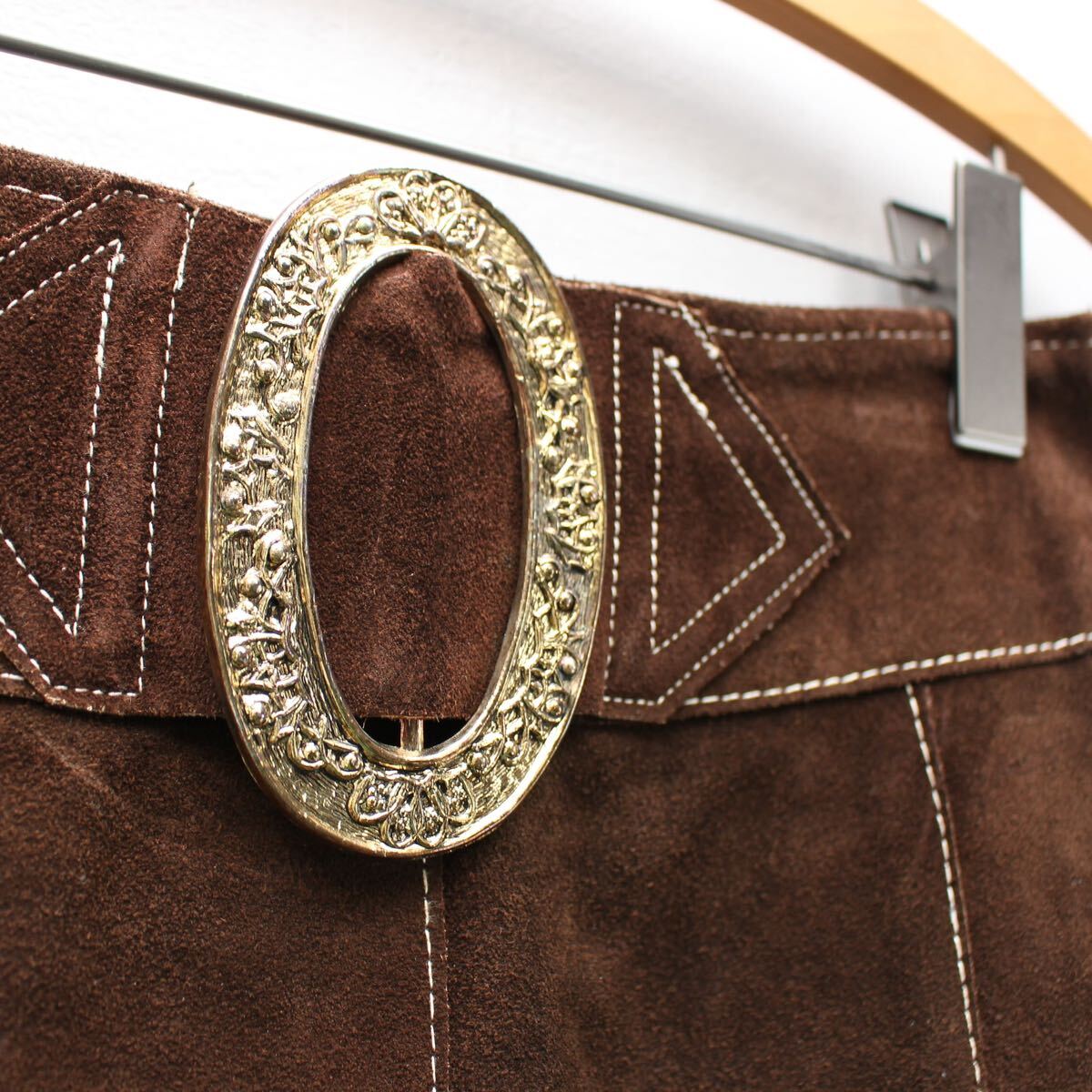 *SPECIAL ITEM* 60's USA VINTAGE BACKLE DESIGN LEATHER MINI SKIRT/60年代アメリカ古着バックルデザインレザーミニスカート_画像7