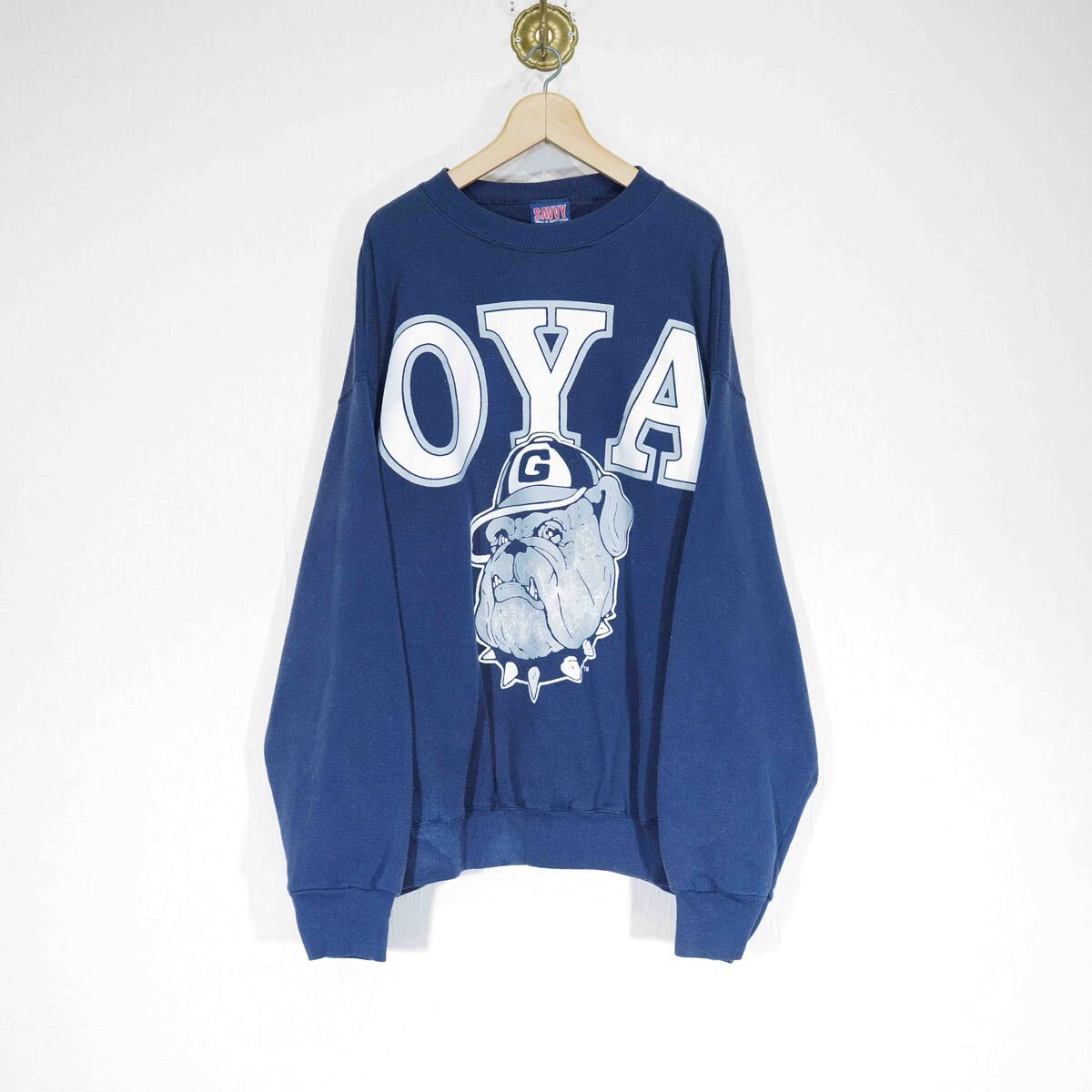 *SPECIAL ITEM* USA VINTAGE SAVVY COLLEGE PRINT DESIGN SWEAT SHIRT/アメリカ古着カレッジリングプリントデザインスウェット_画像4