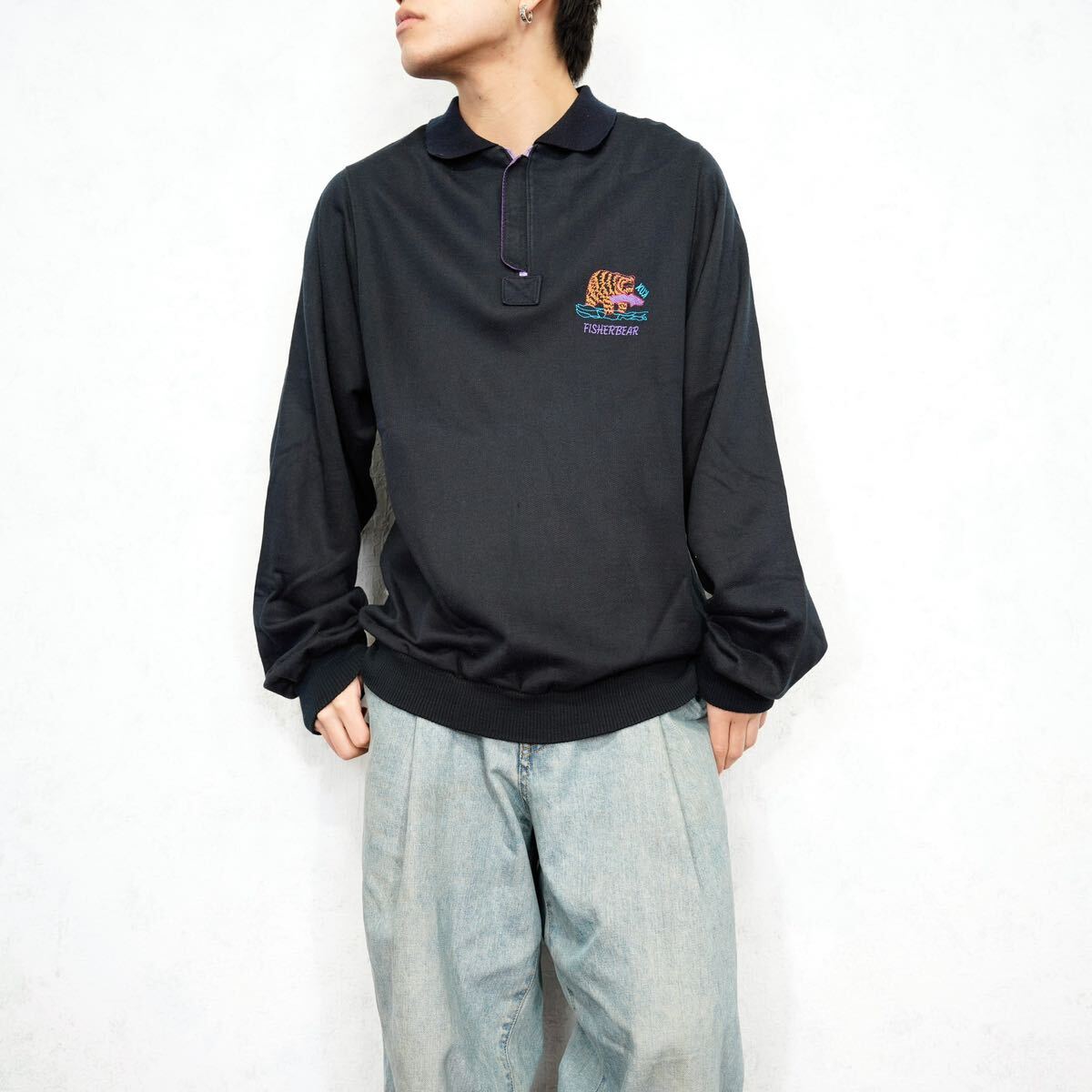 EU VINTAGE kuk MADE IN ITALY/ヨーロッパ古着くま刺繍デザイン EU VINTAGE kuk MADE IN ITALY/ヨーロッパ古着くま刺繍デザイン