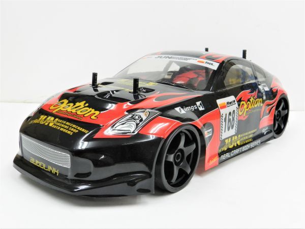 信頼も高い ☆ターボ機能付き☆ 2.4GHz 1/10 ドリフトラジコンカー ニッサン Z33 フェアレディーZ タイプ 黒赤 【塗装済み完成品・フルセット】 レーシングカー