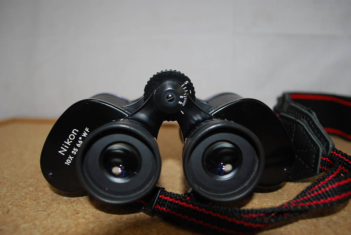 中古品 現状品 Nikon ニコン ポロプリズム 双眼鏡 10×35 6.6° WF 日本製 純正ケース 純正ストラップ 純正キャップ 前後 希少 入手困難