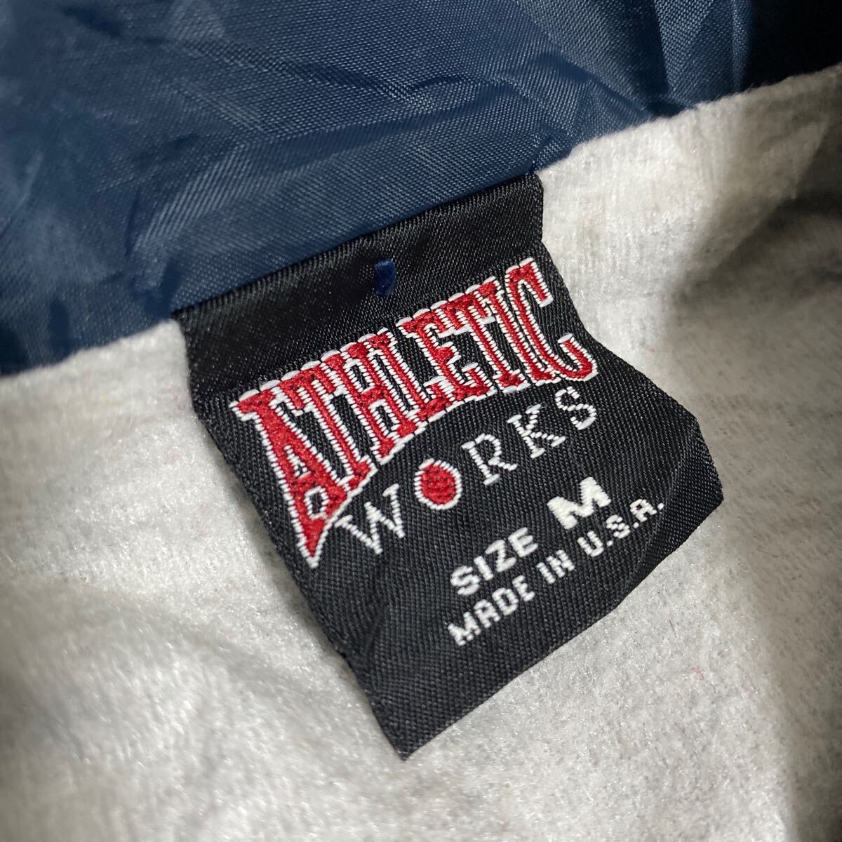 90s USA製 ATHLETIC WORKS ナイロン コーチ ジャケット M アメリカ製 ネイビー _画像5