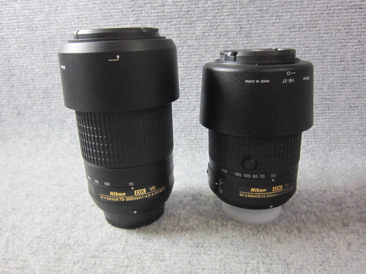 (5068) Nikon AF-P DX NIKKOR 70-300mm 55-200mm F4.5-6.3G ED VR F4-5.6GⅡ ED VR カメラレンズ 2本セット ニコール_画像1