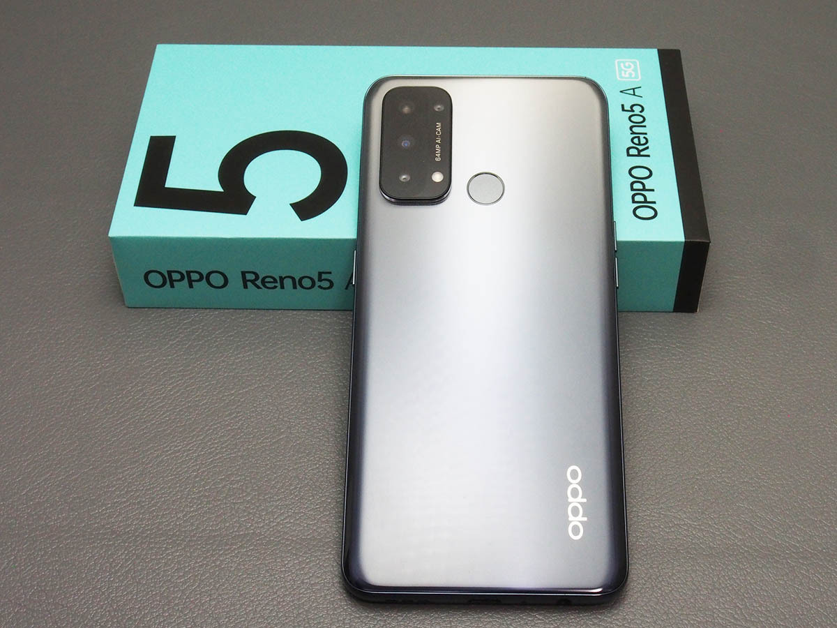 OPPO Reno5 A シルバーブラック オッポ Reno5 A ワイモバイル（Y!mobile）中古 送料込みの画像1