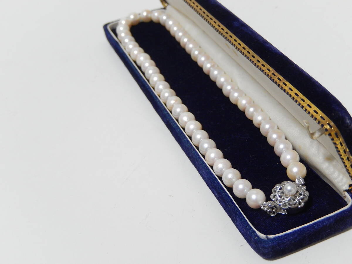 【管YO0312】5000円～ アコヤ真珠 パール ネックレス 本真珠 8.0～8.5ｍｍ珠 SILVER akoya Pearl necklaceの画像10
