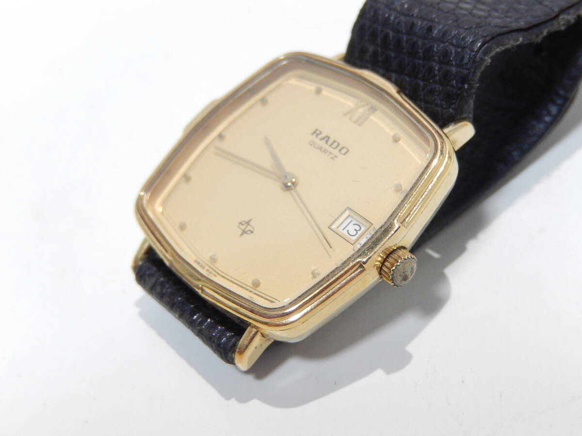 【管KI0354】1000円～ RADO ラドー メンズ 腕時計 クオーツ デイト 113.5147.2 稼働品の画像2