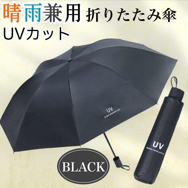 日傘　折りたたみ傘　晴雨兼用　UVカット　紫外線　遮光　撥水　傘　黒　日焼け防止_画像1