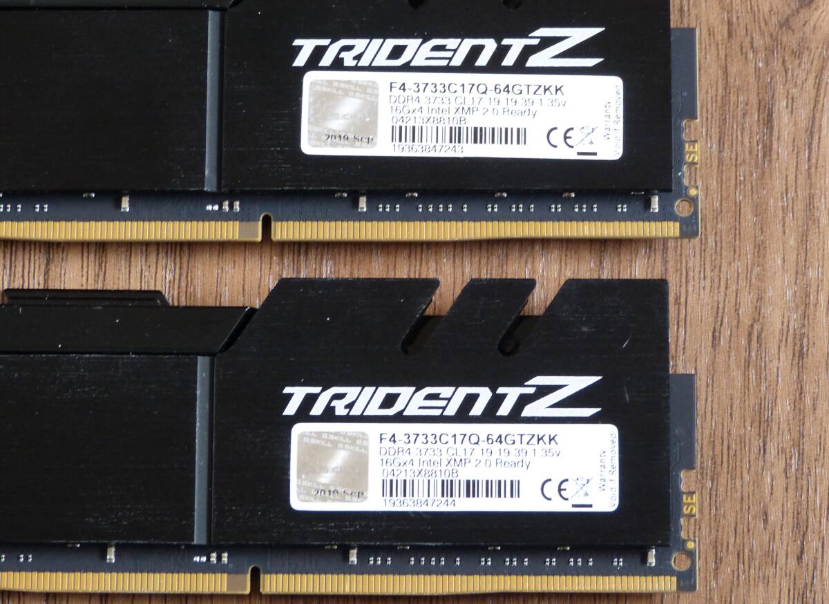 G.Skill F4-3733C17Q-64GTZKK DDR4-3733 (3600 CL14 ok) 16GBx4 листов всего 64GB SAMSUNG B-die