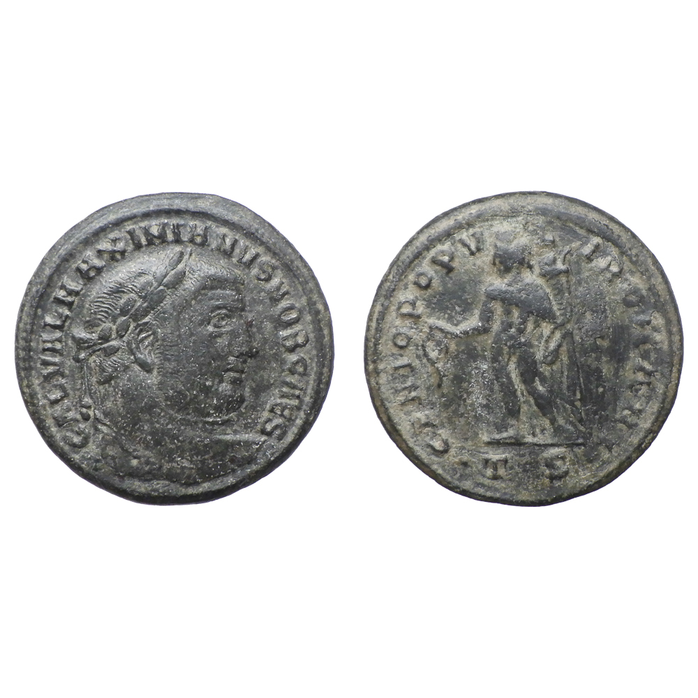 【古代ローマコイン】Galerius（ガレリウス）クリーニング済 ブロンズコイン 銅貨 フォリス(KPVXgc_yp8)の画像1