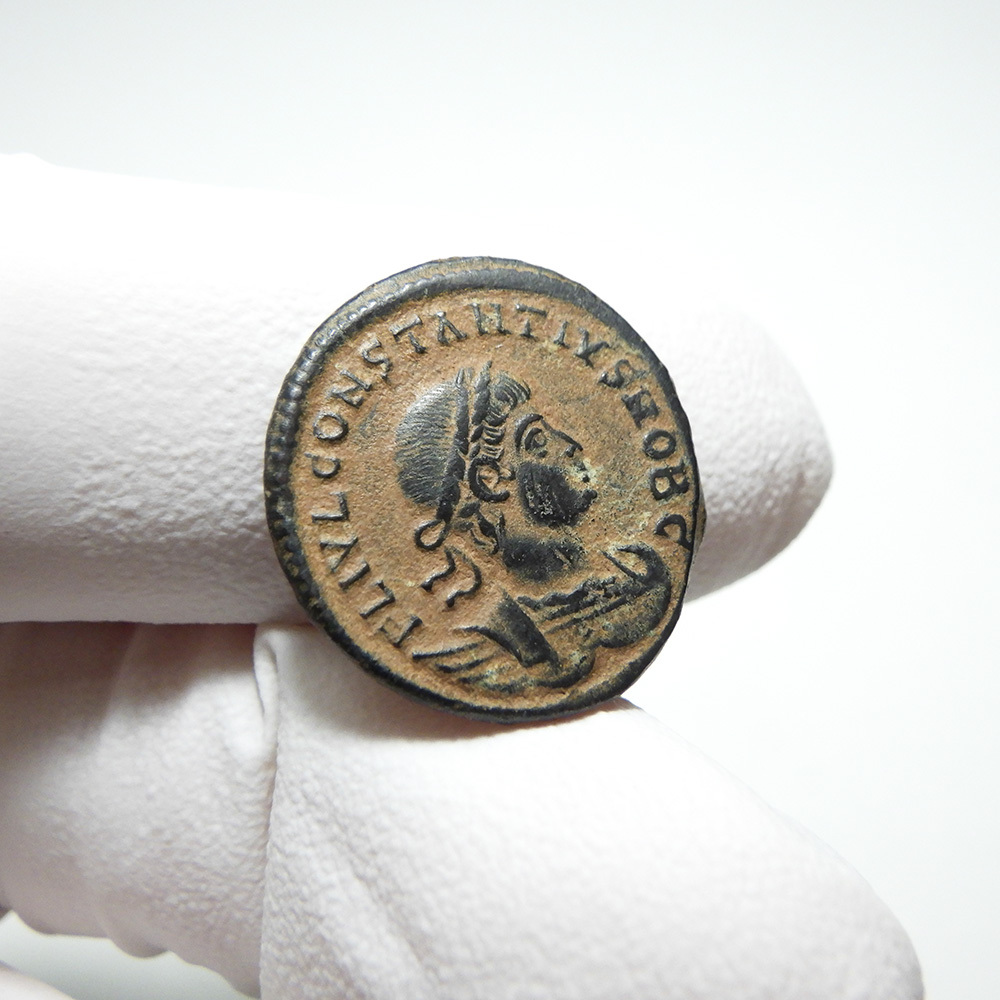 【古代ローマコイン】Constantius II（コンスタンティウス2世）クリーニング済 ブロンズコイン 銅貨 フォリス(39NnZHXziP)の画像4