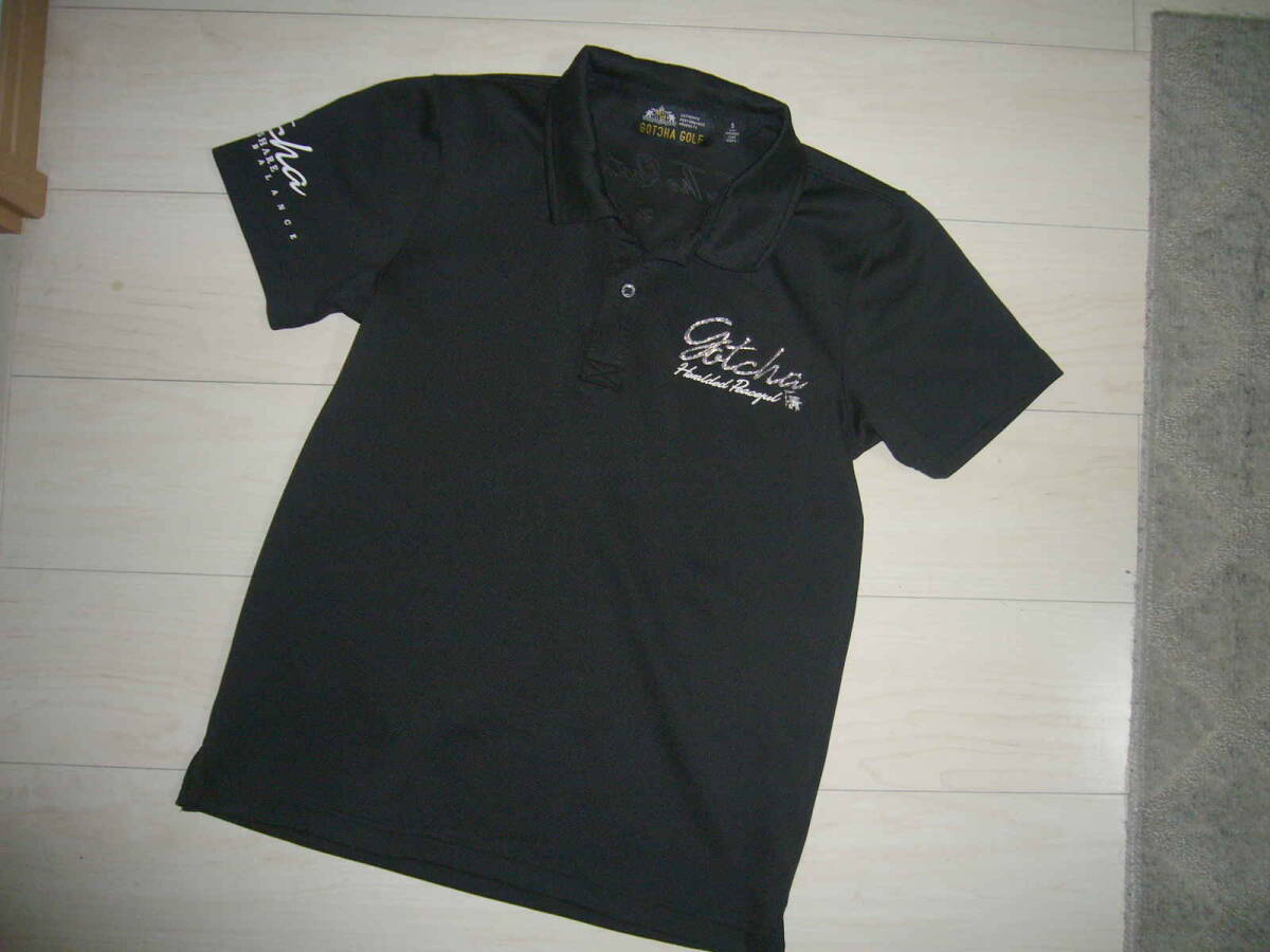 ガッチャGOTCHAゴルフ Sサイズ 半袖ポロシャツ ブラック 中古良品の画像2