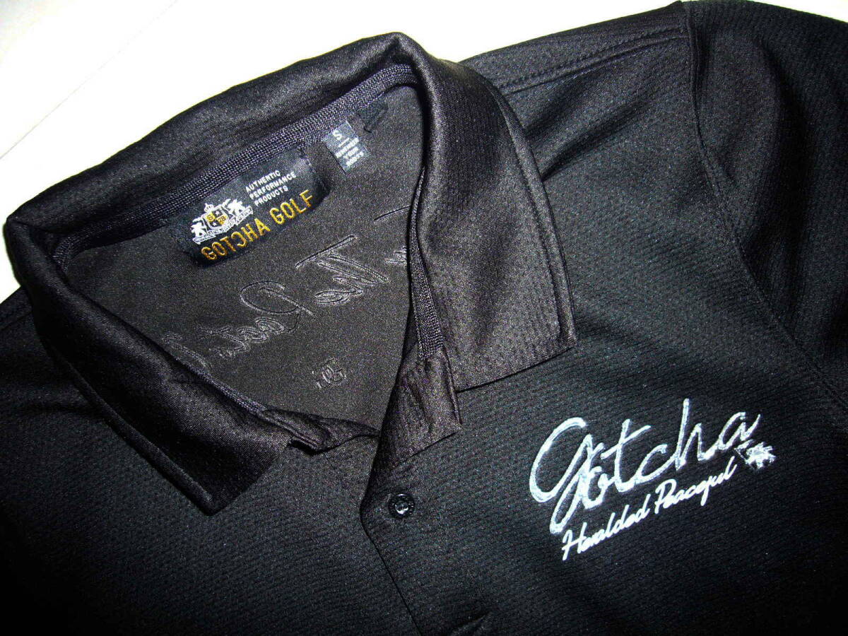 ガッチャGOTCHAゴルフ Sサイズ 半袖ポロシャツ ブラック 中古良品の画像3