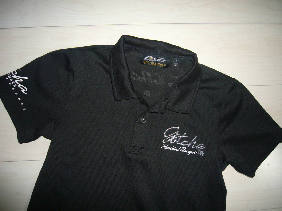 ガッチャGOTCHAゴルフ Sサイズ 半袖ポロシャツ ブラック 中古良品の画像1