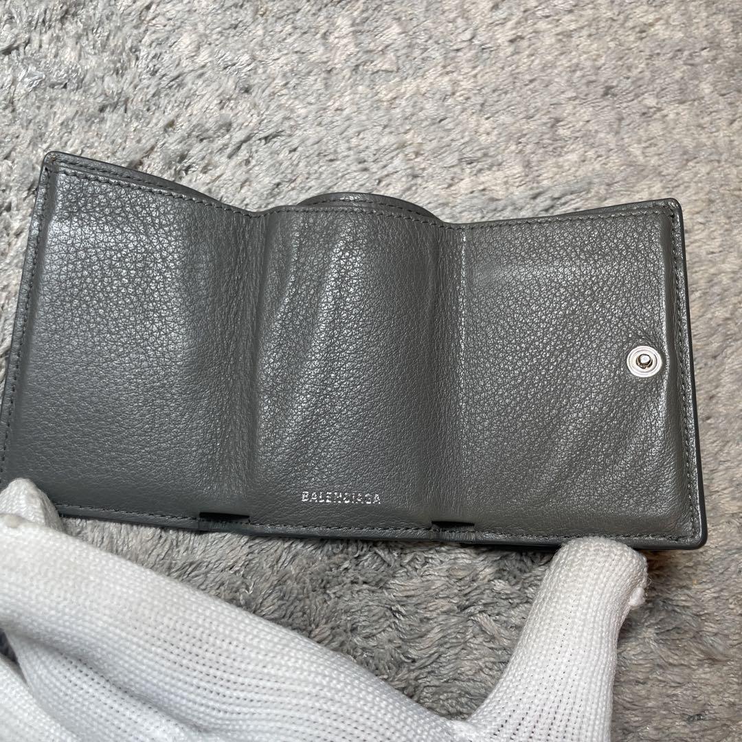 BALENCIAGA Balenciaga Mini wallet three folding purse gray 