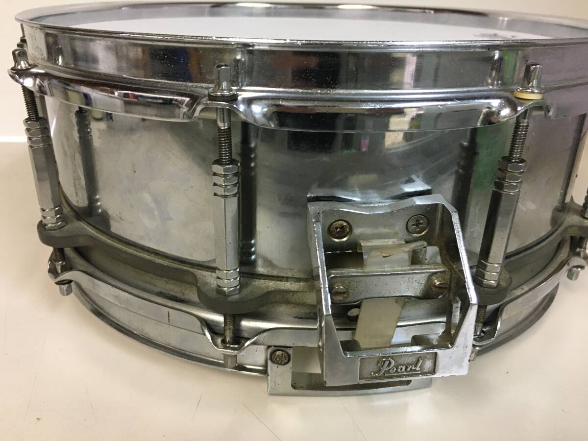A1304 Pearl パール スネア スネアドラム ドラム Super Hoop STEEL SHELL 現状品の画像4