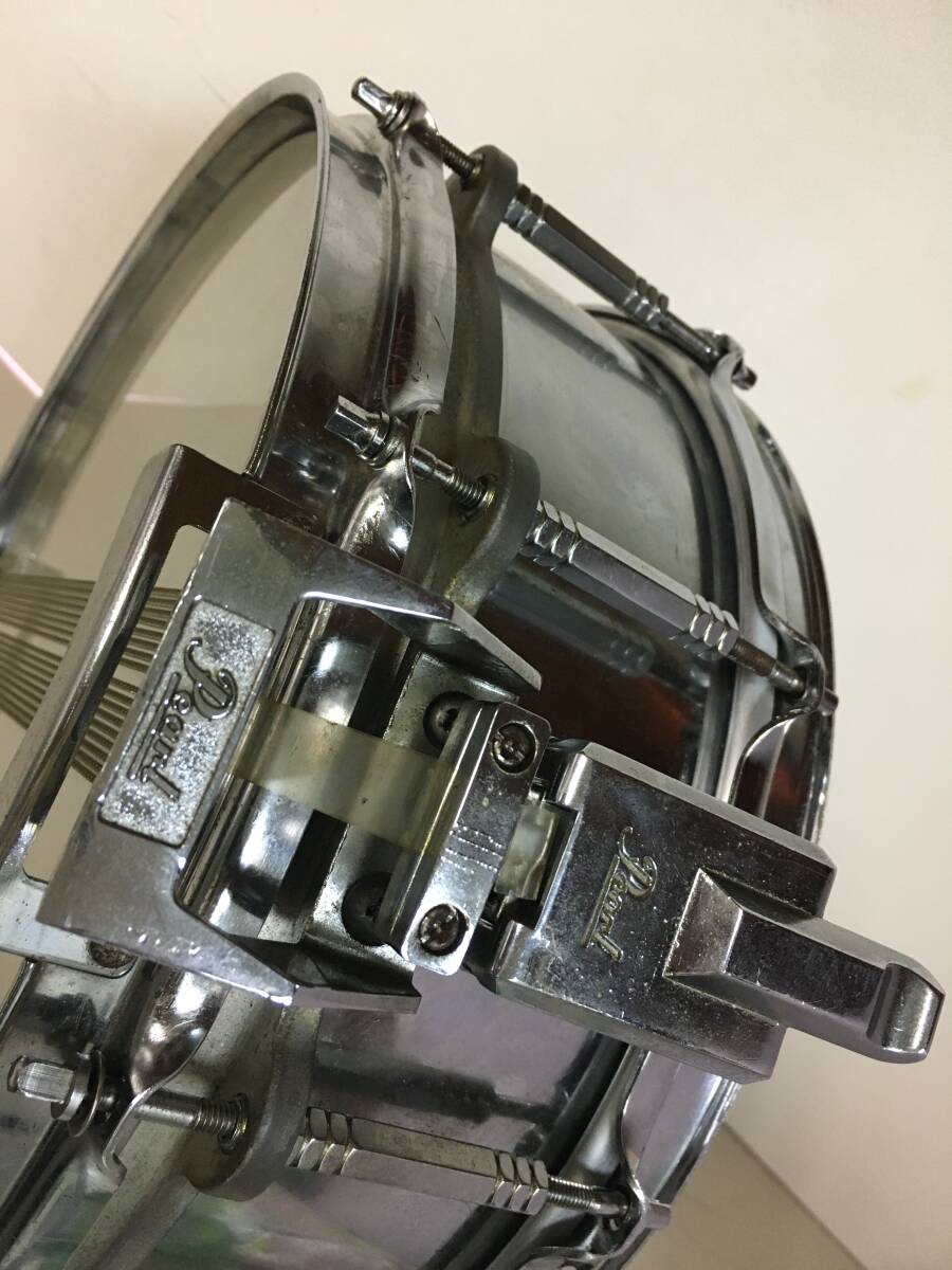 A1304 Pearl パール スネア スネアドラム ドラム Super Hoop STEEL SHELL 現状品の画像6