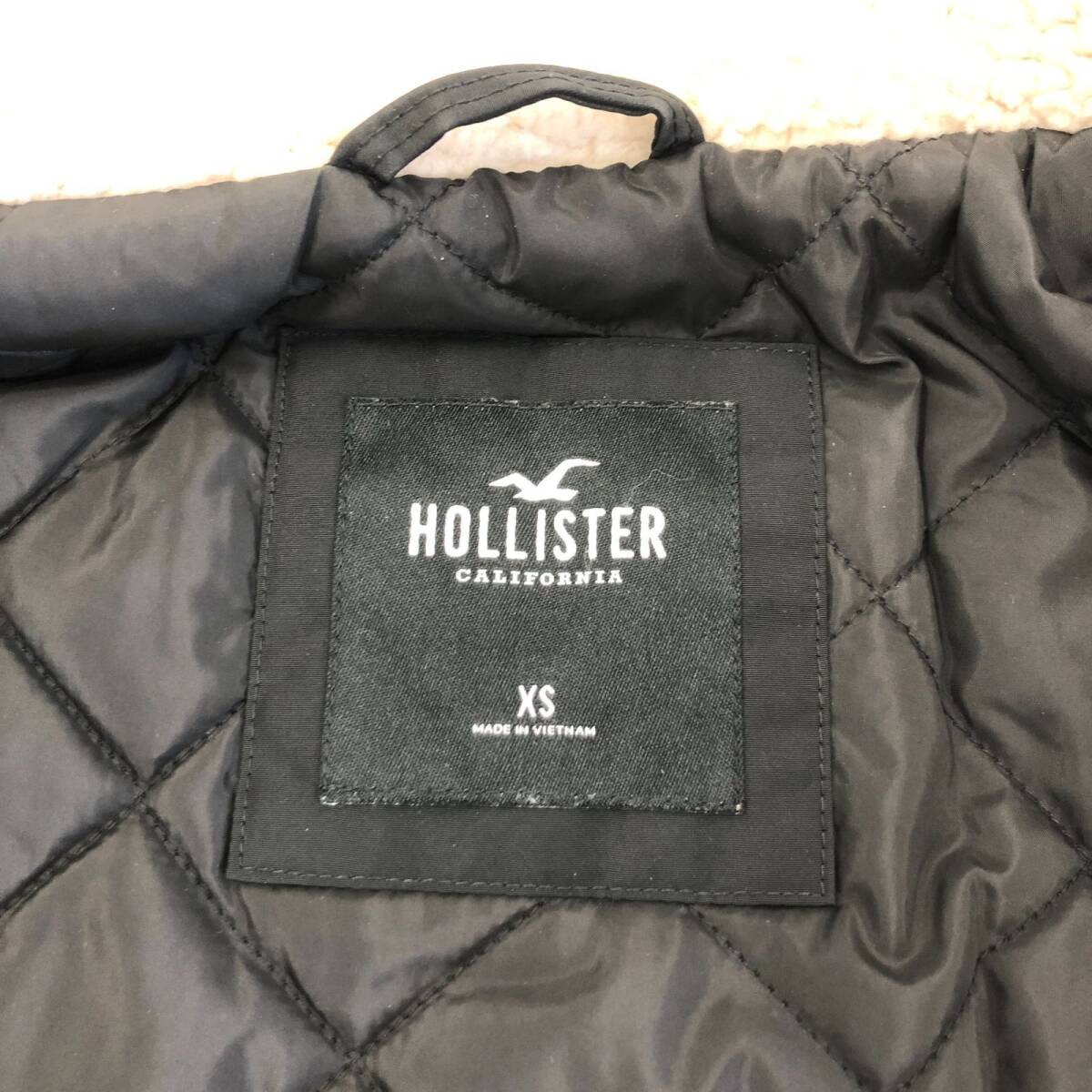 【1円～】Hollister ホリスター ジャケット サイズXS 黒 ブラック  襟ボア【中古品】の画像3
