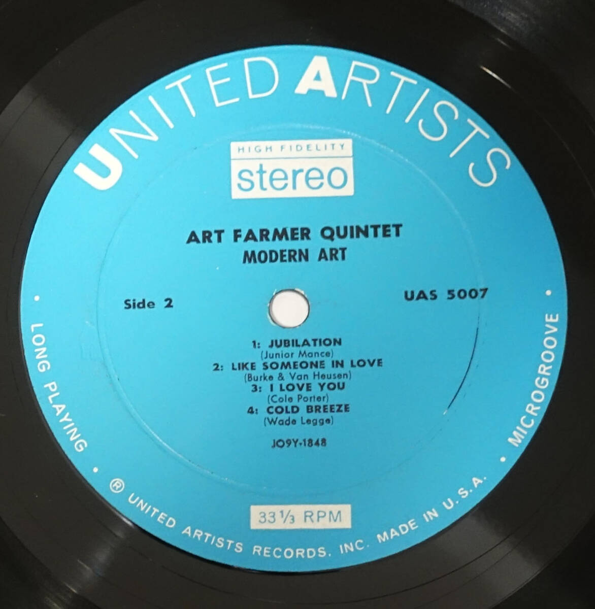 極美! US United Artists UAS 5007 オリジナル Modern Art / Art Farmer Quintet DGレーベルの画像5